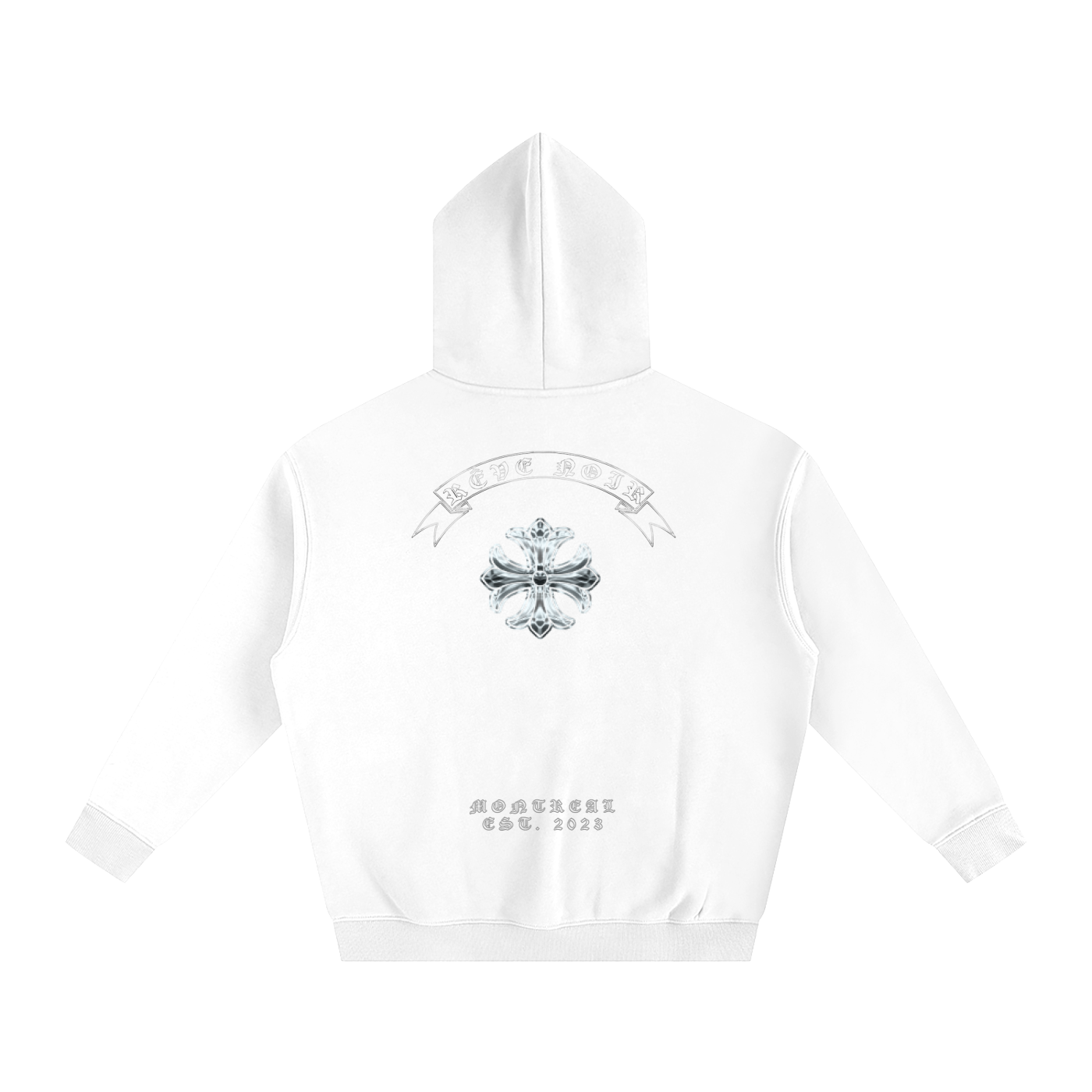 Oversize Fleece Hoodie Chrome Skull