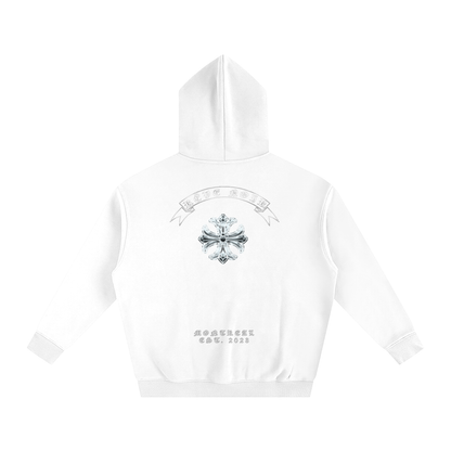 Oversize Fleece Hoodie Chrome Skull