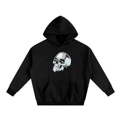 Oversize Fleece Hoodie Chrome Skull