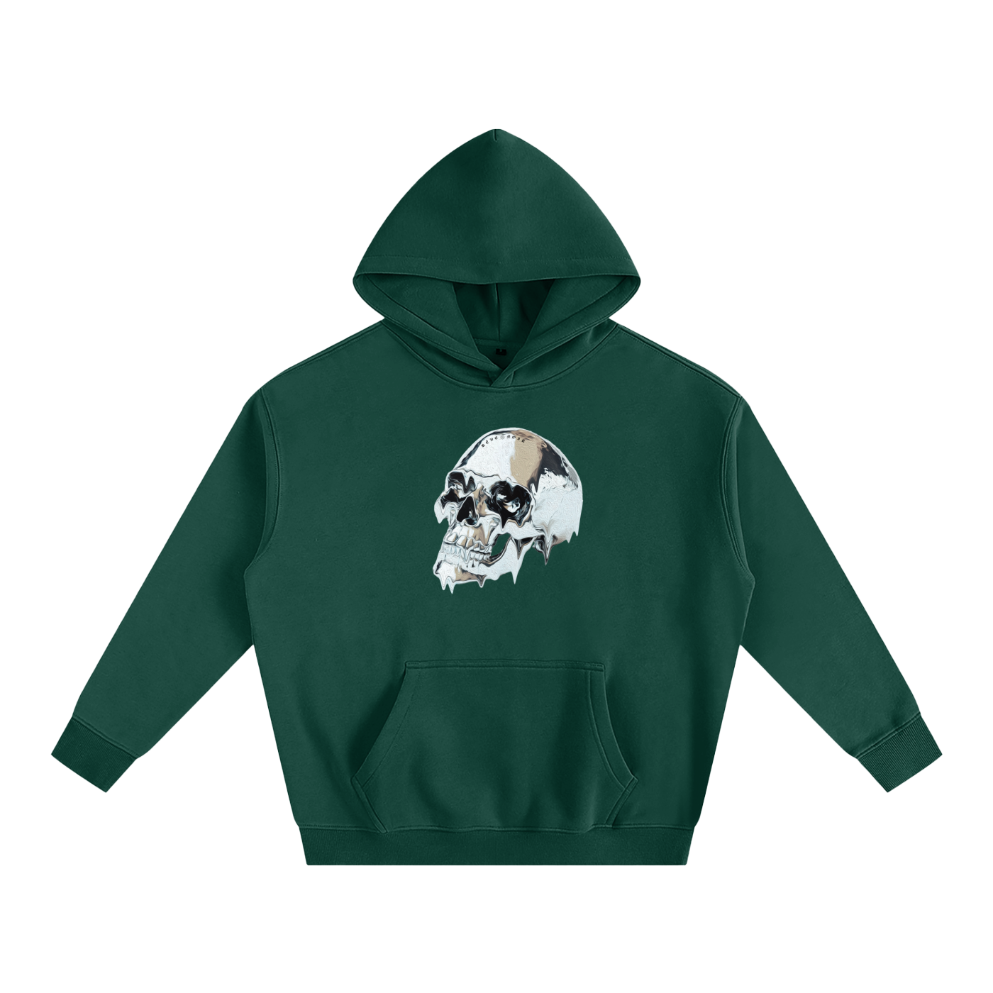 Oversize Fleece Hoodie Chrome Skull