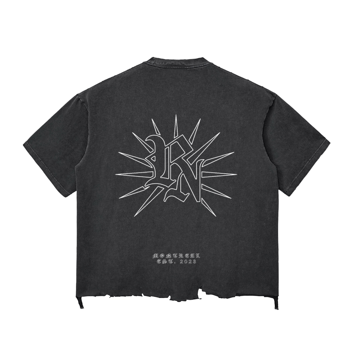 Raw-Hem Boxy Rêve Noir T-Shirt