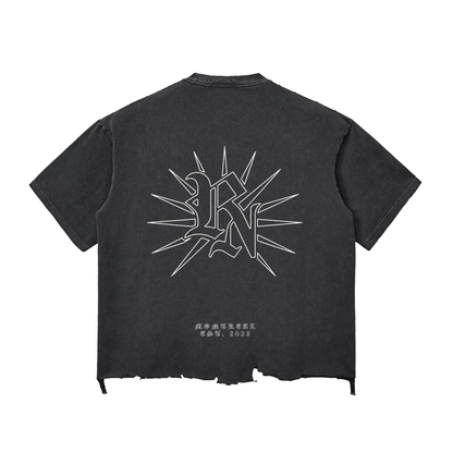 Raw-Hem Boxy Rêve Noir T-Shirt