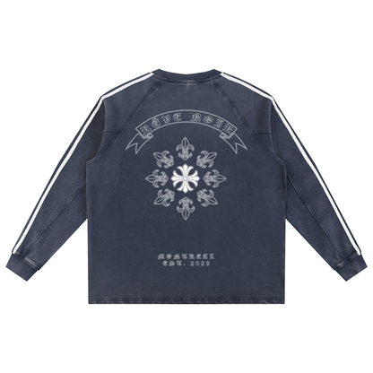 Snow Washed Contrast Tape Sweatshirt