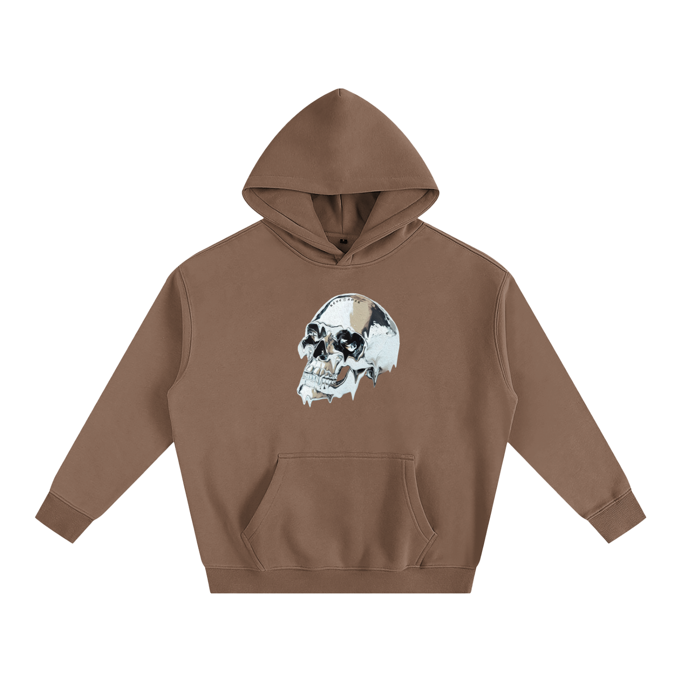 Oversize Fleece Hoodie Chrome Skull