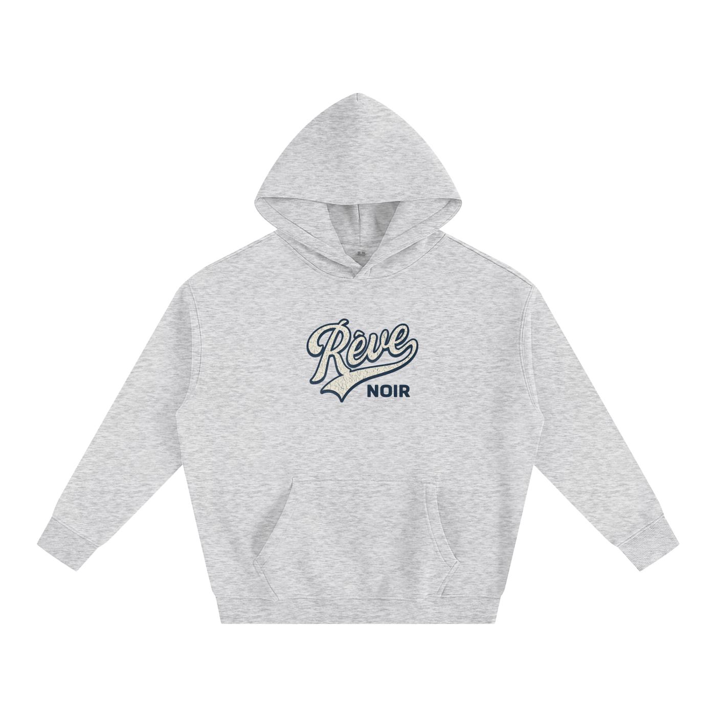 Oversize Fleeced Rêve Noir Hoodie