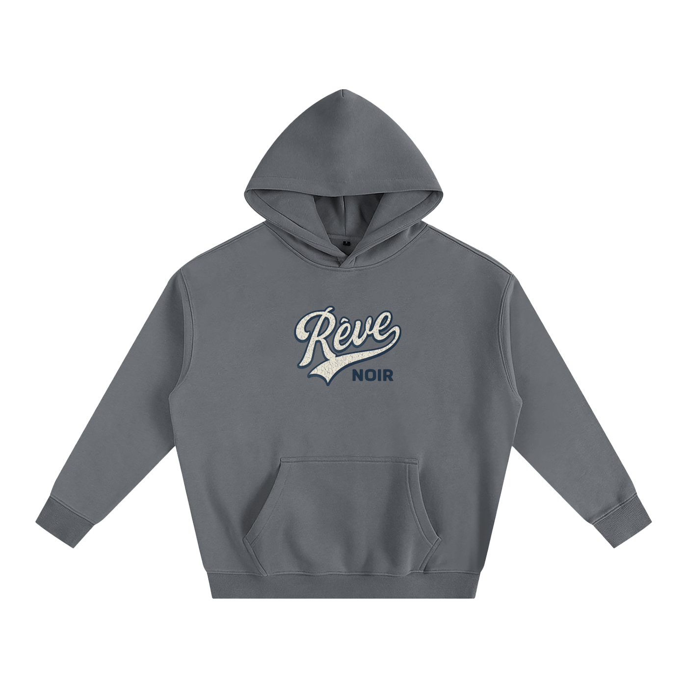 Oversize Fleeced Rêve Noir Hoodie