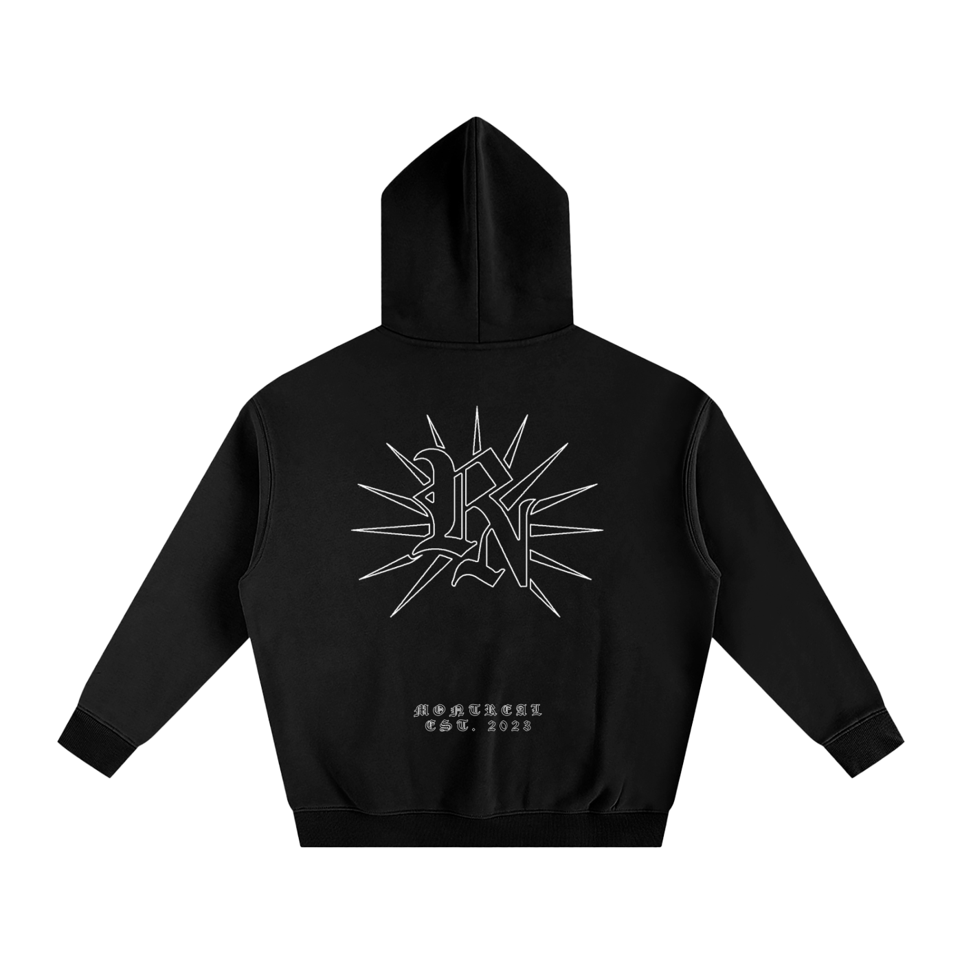 Oversize Fleeced Rêve Noir Hoodie