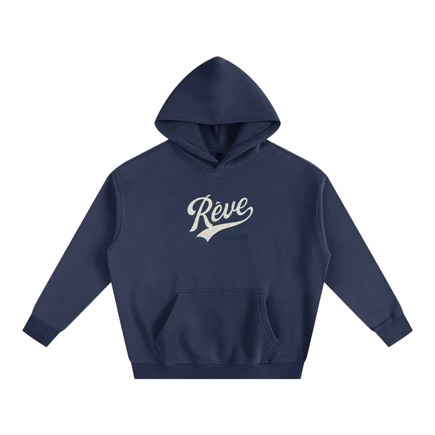 Oversize Fleeced Rêve Noir Hoodie