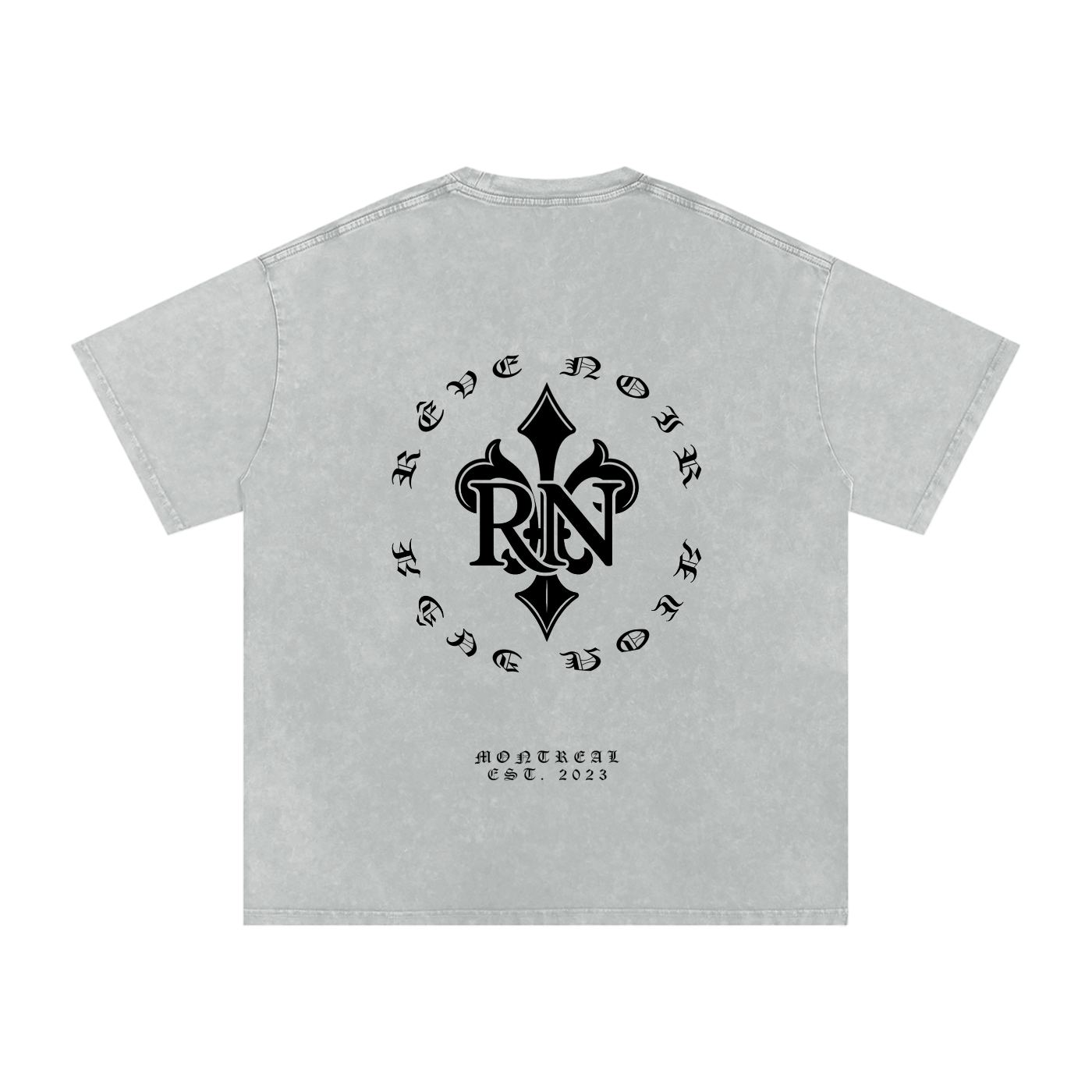 Camiseta de algodón extragrande lavada con efecto nieve