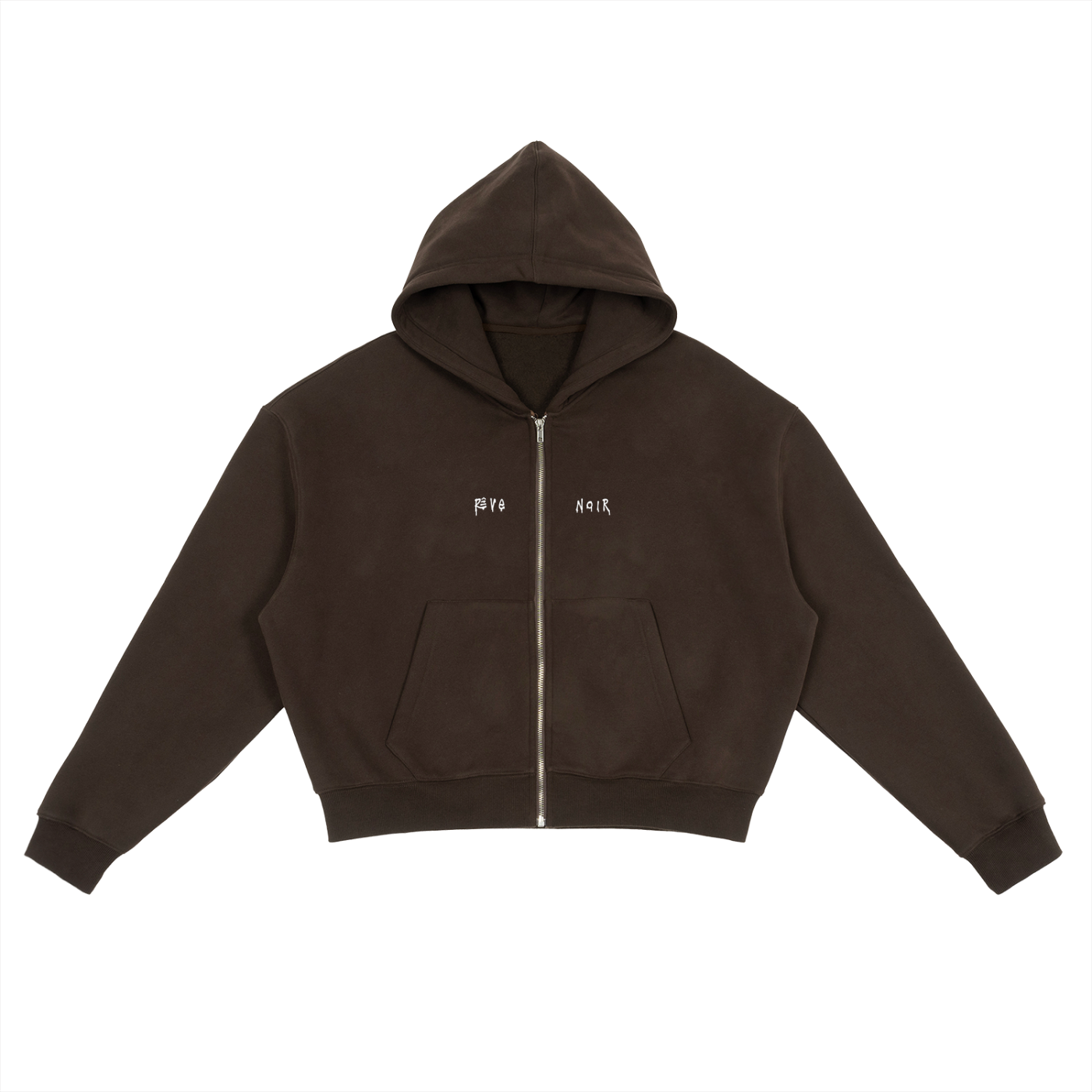 Fleece Zip-Up Boxy Hoodie Chrome Cross