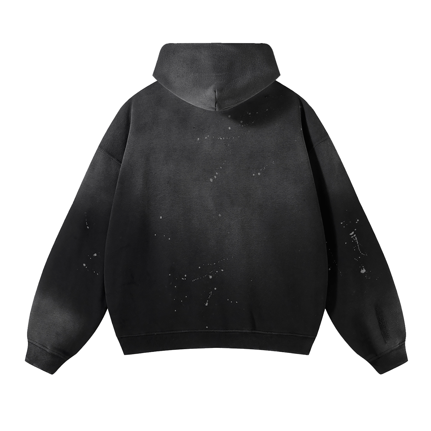 Washed Frayed Reve Noir Fleece Hoodie