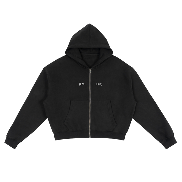 Fleece Zip-Up Boxy Hoodie Chrome Cross