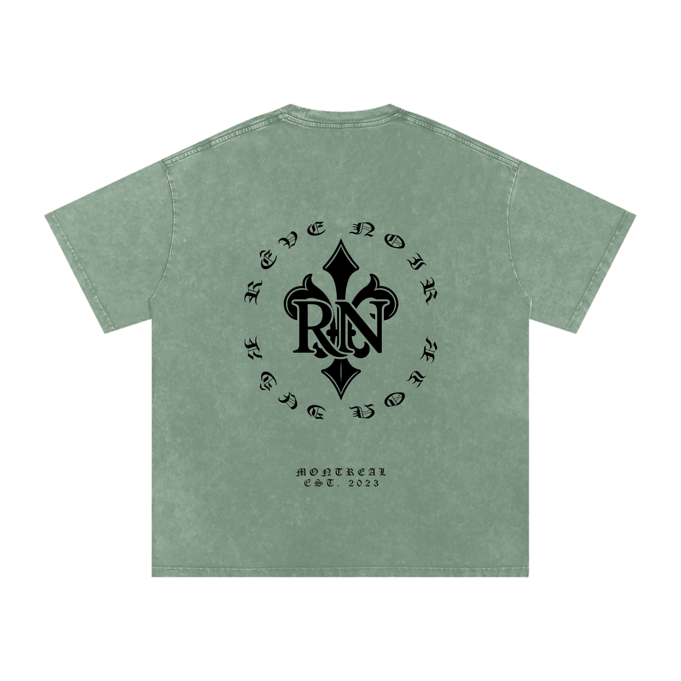 Camiseta de algodón extragrande lavada con efecto nieve