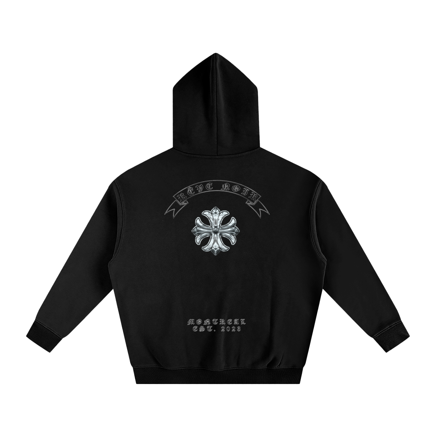 Oversize Fleece Hoodie Chrome Skull