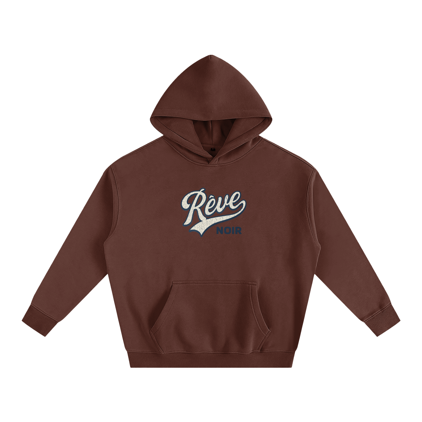 Oversize Fleeced Rêve Noir Hoodie