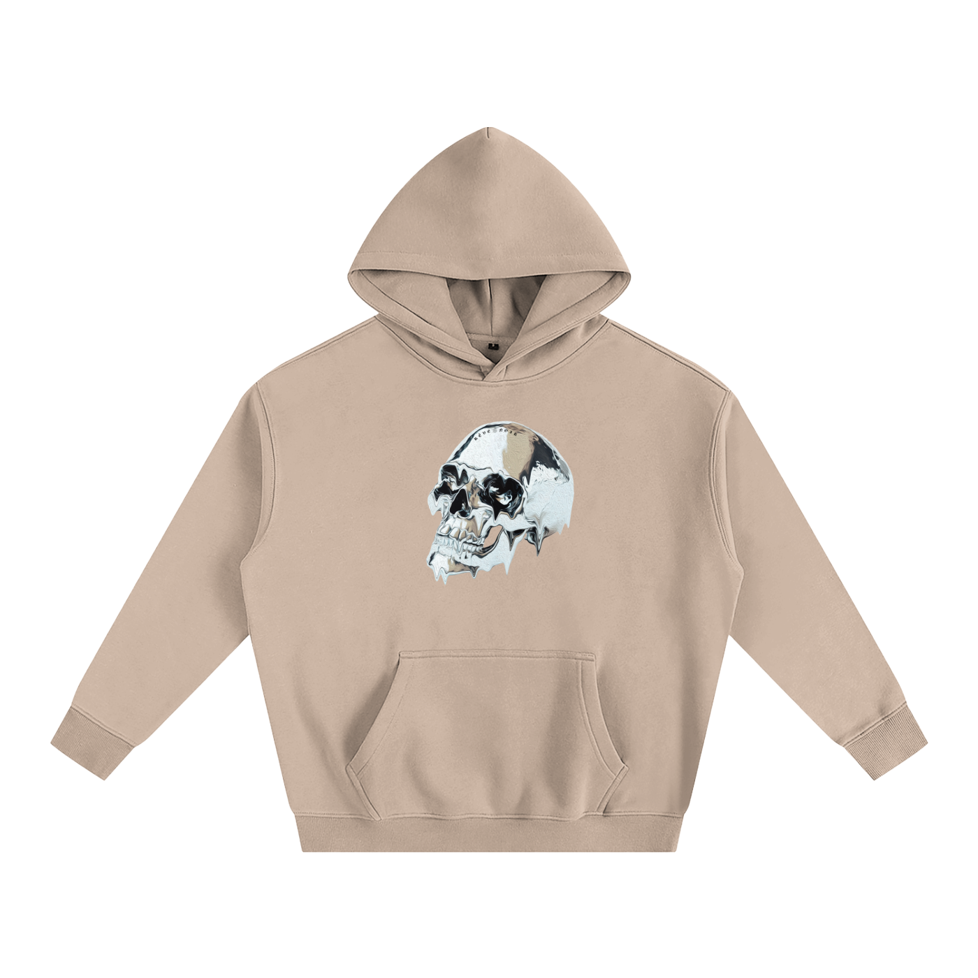 Oversize Fleece Hoodie Chrome Skull