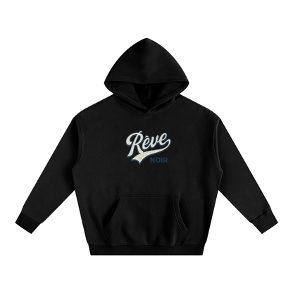 Oversize Fleeced Rêve Noir Hoodie