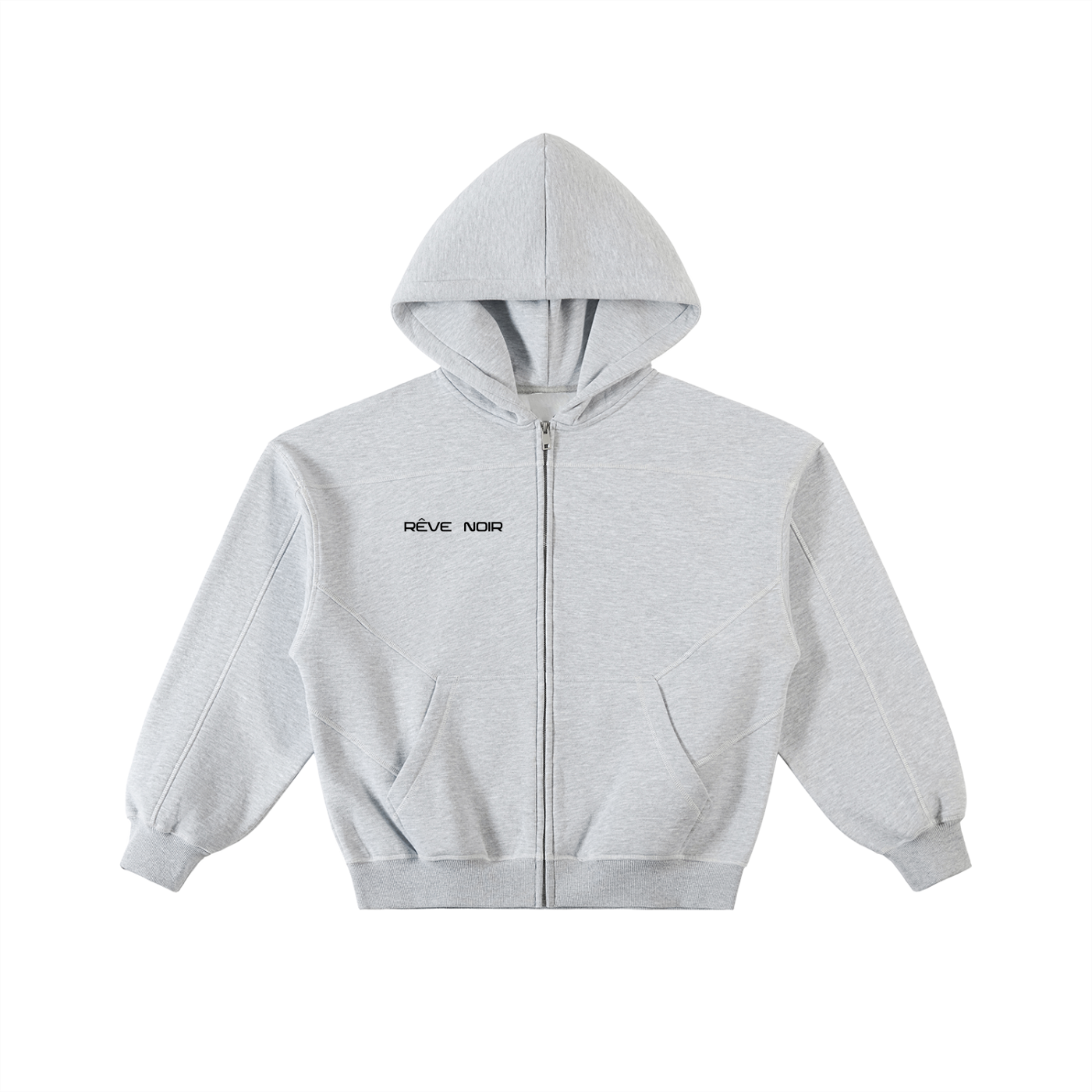 Contrast-Stitched Boxy Rêve Zip Hoodie