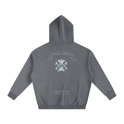 Oversize Fleece Hoodie Chrome Skull
