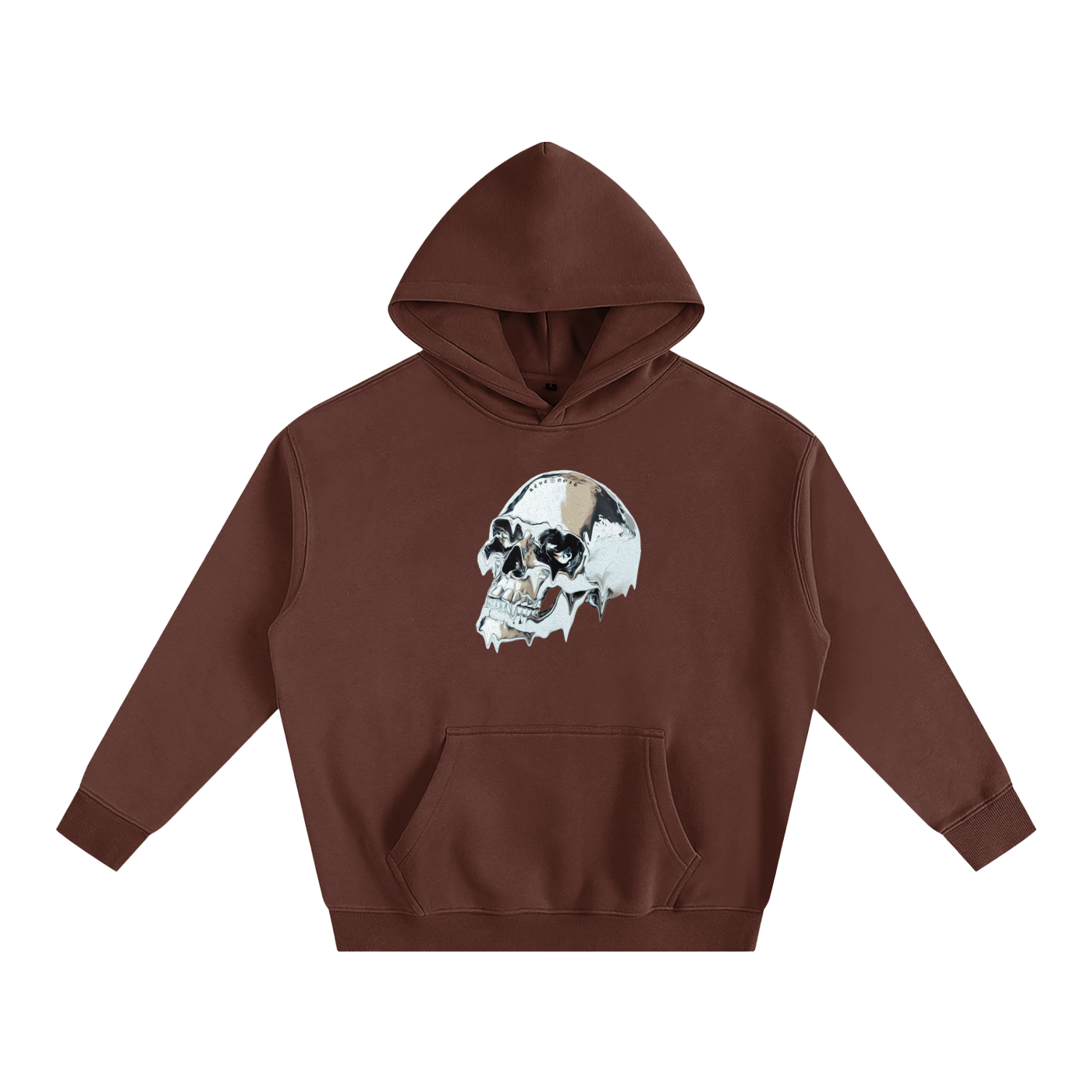 Oversize Fleece Hoodie Chrome Skull