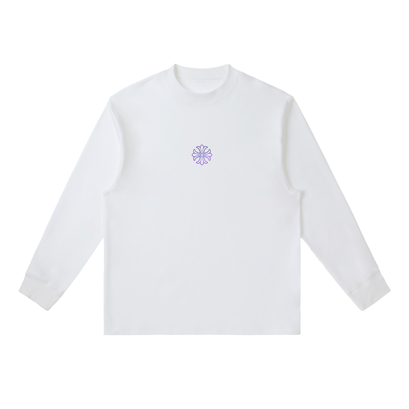 Camiseta morada de manga larga con cruz