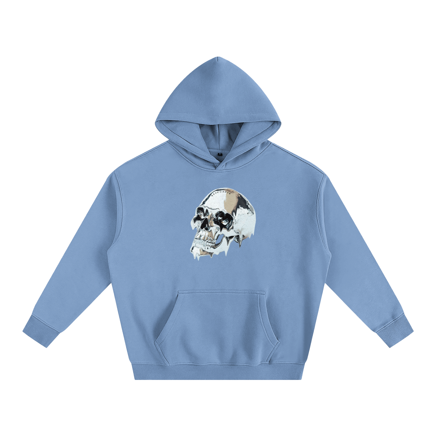 Oversize Fleece Hoodie Chrome Skull