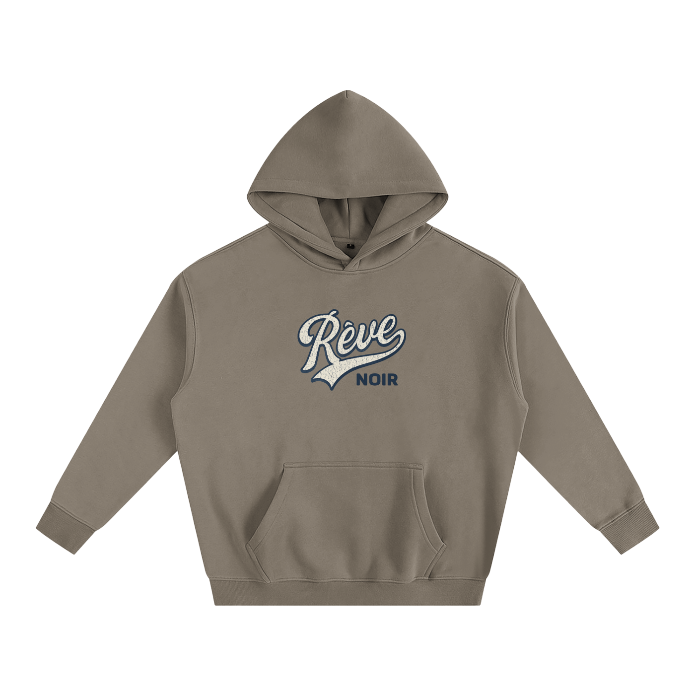 Oversize Fleeced Rêve Noir Hoodie