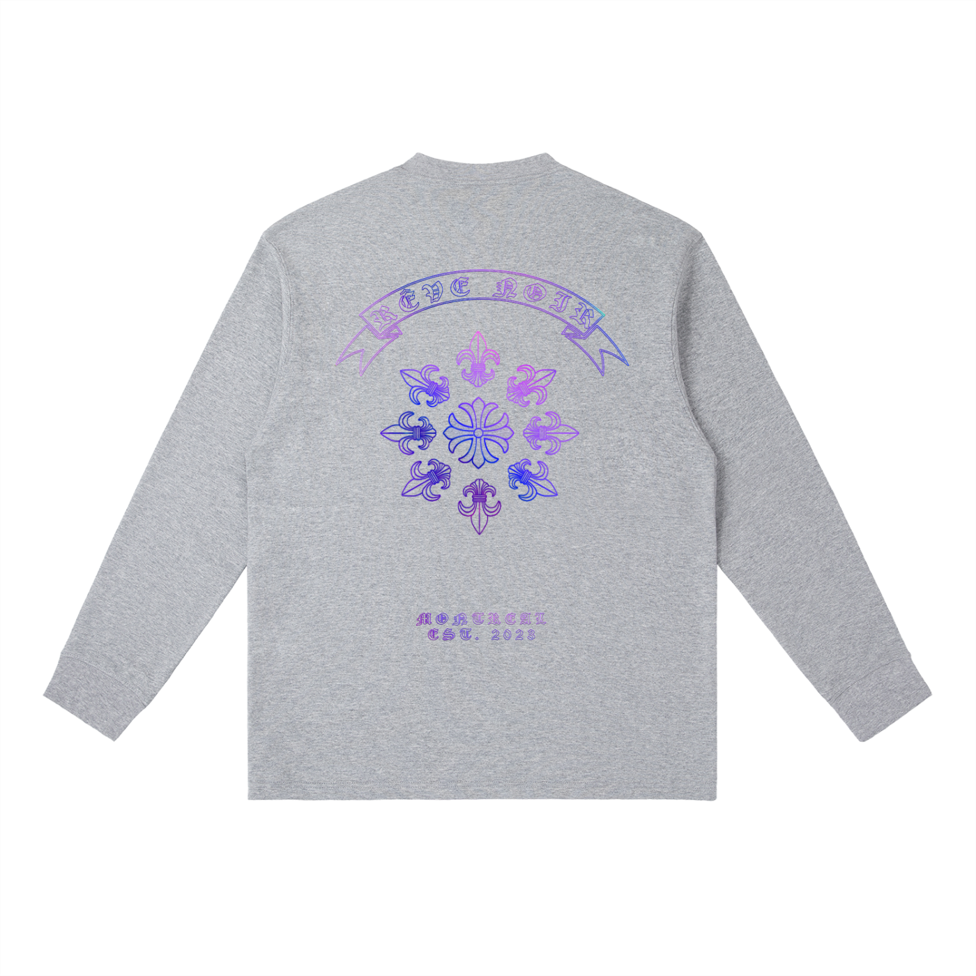 Camiseta morada de manga larga con cruz