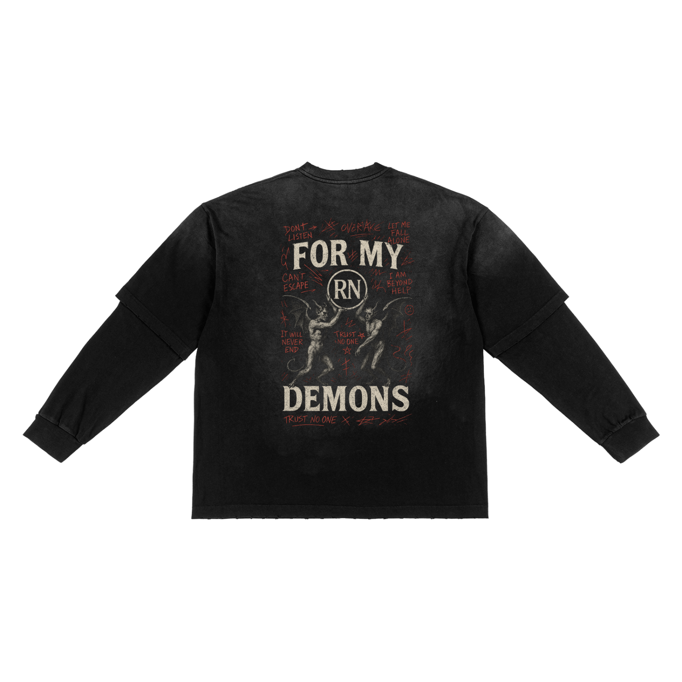 "Demons" Faux Two - Piece Long - sleeve - Rêve Noir Atelier