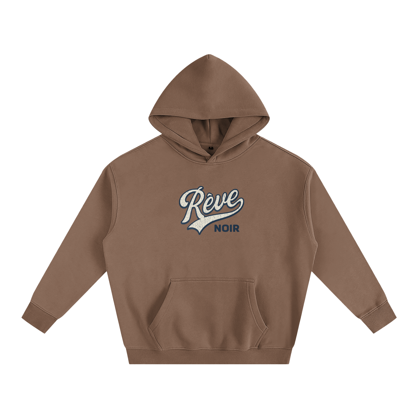 Oversize Fleeced Rêve Noir Hoodie