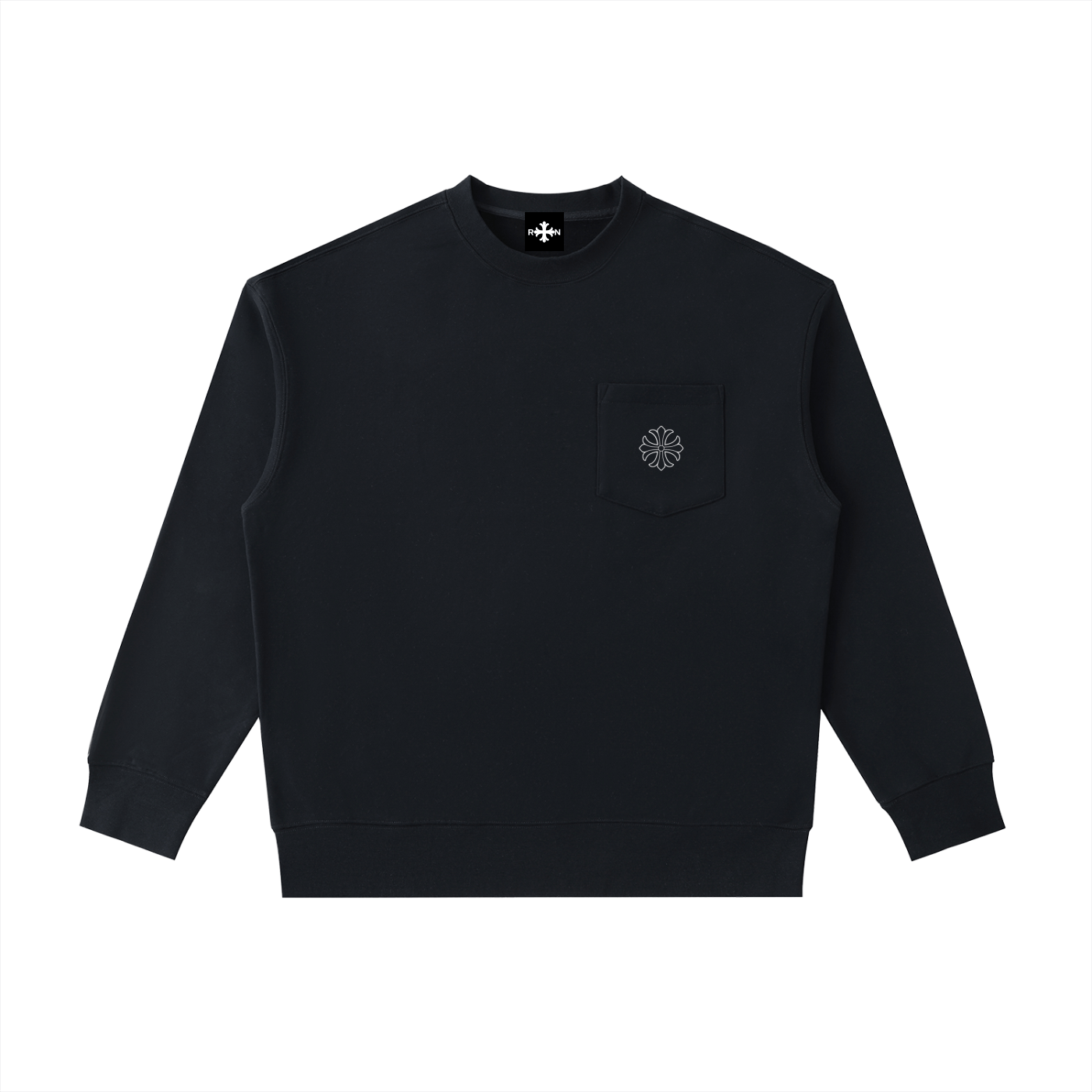 Heavyweight Patch Pocket Crewneck Sweatshirt - Rêve Noir Atelier