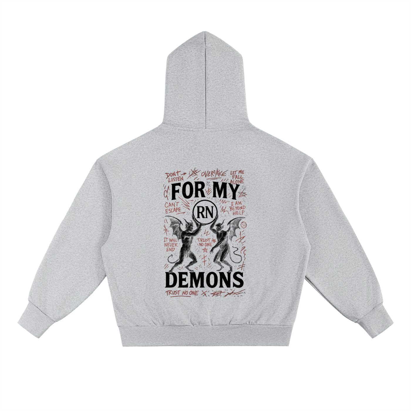 Invert "For my Demons" Heavyweight Hoodie - Rêve Noir Atelier